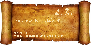 Lorencz Kristóf névjegykártya