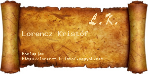 Lorencz Kristóf névjegykártya