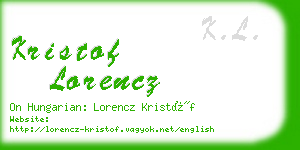 kristof lorencz business card